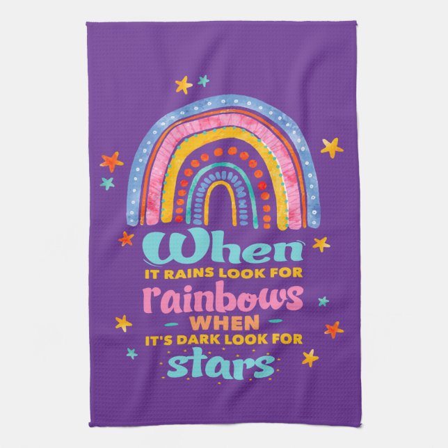 When It Rains Look For Rainbows Kitchen Towel (Vertical)