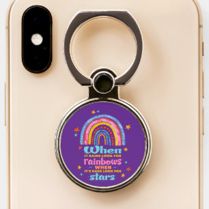 When It Rains Look For Rainbows Phone Ring Stand