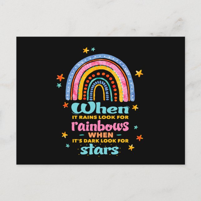 When It Rains Look For Rainbows Postcard (Front)