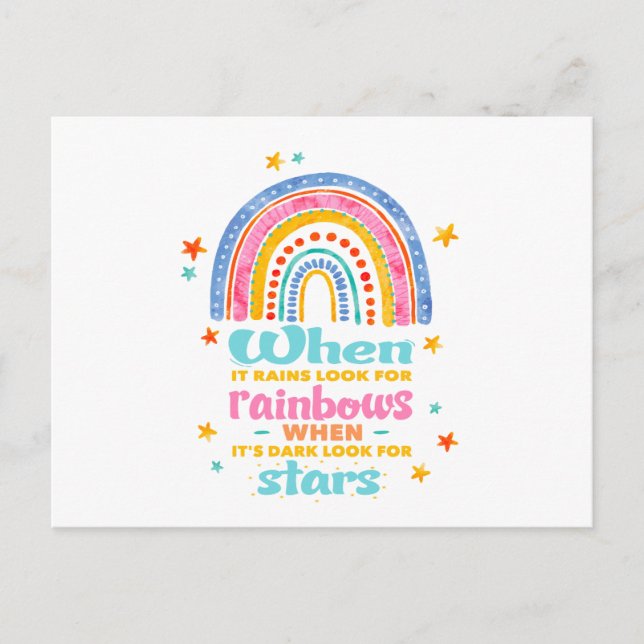 When It Rains Look For Rainbows Postcard (Front)