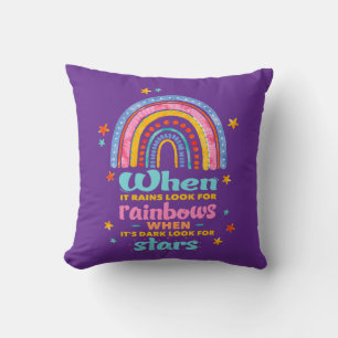 When It Rains Look For Rainbows Throw Pillow