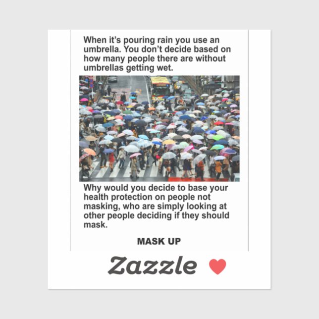 When it's raining use an umbrella vinyl sticker (Sheet)