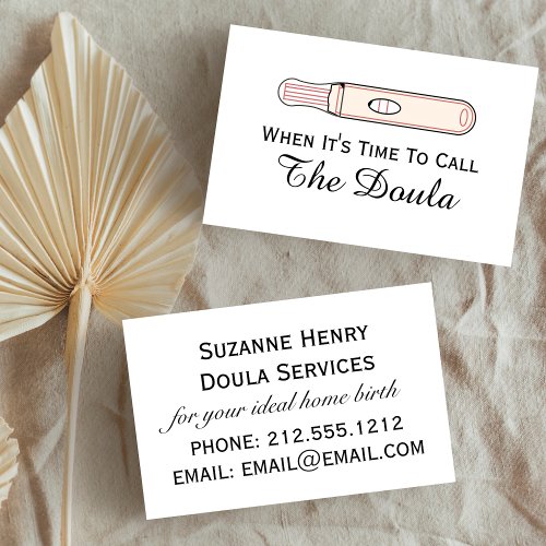When Its Time To Call The Doula Pregnancy Business Card