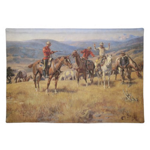 When Law Dulls the Edge of Chance by CM Russell Cloth Placemat