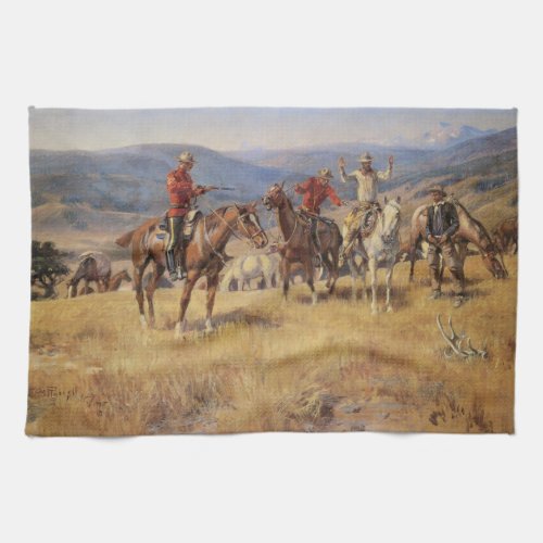 When Law Dulls the Edge of Chance by CM Russell Kitchen Towel