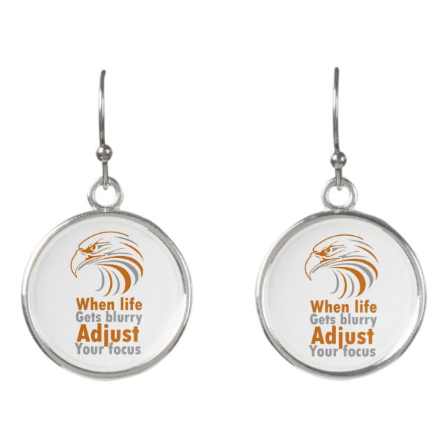 When life gets blurry adjust your focus paper plat earrings (Front)