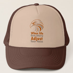 When life gets blurry adjust your focus paper plat trucker hat