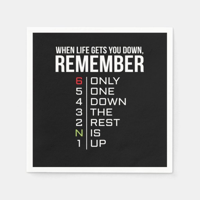 When Life Gets You Down Motorcycle Biker Napkins (Front)