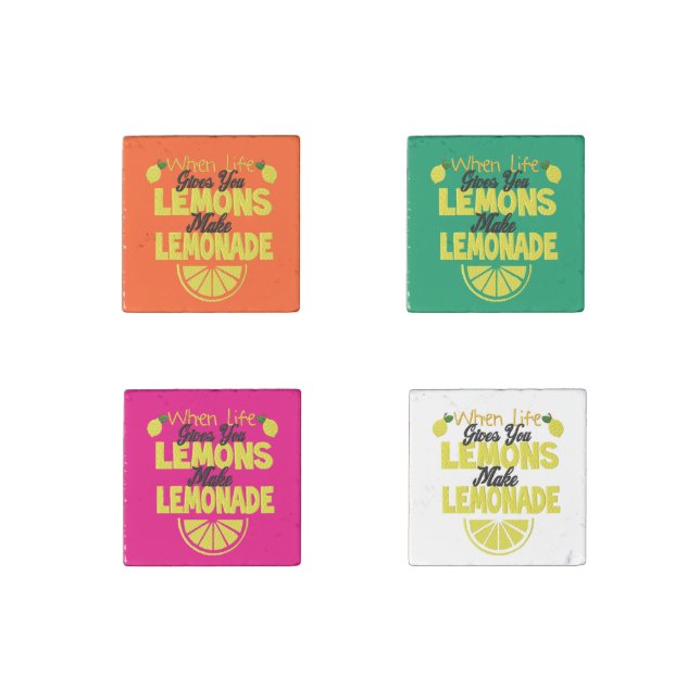 When Life Gives Lemons 4-Pack Stone Magnet (Front)