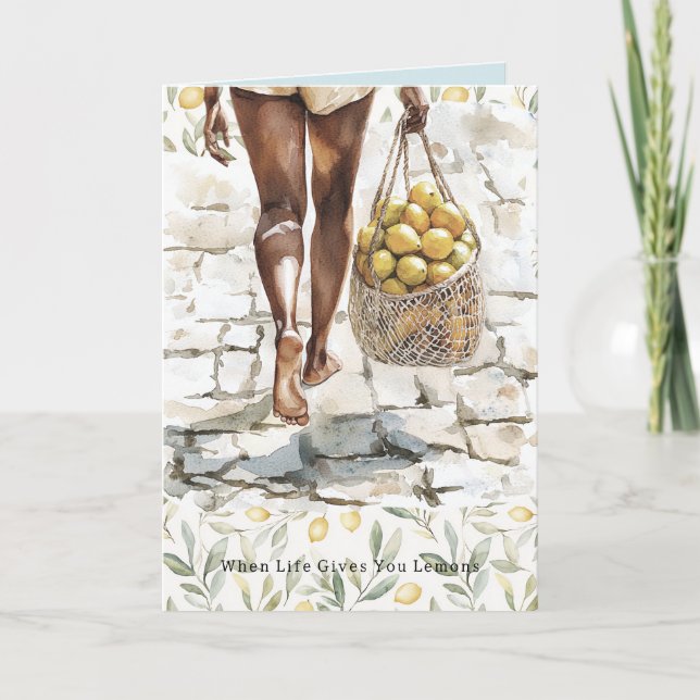 When Life Gives Lemons Make Lemonade Brown Black Card (Front)