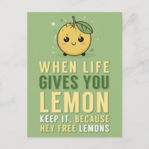 When life gives you lemon friendship postcard