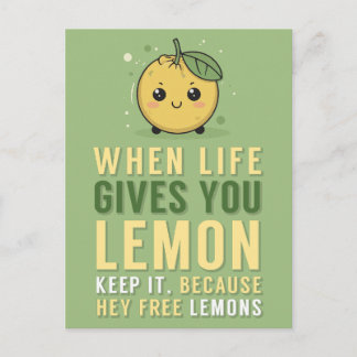 When life gives you lemon friendship postcard