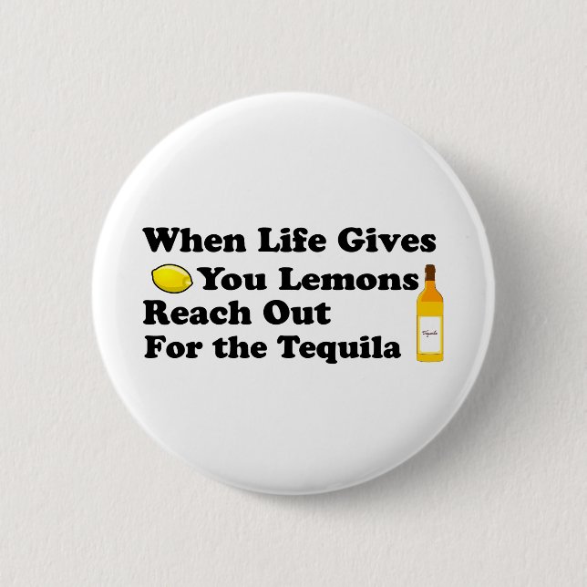 When Life Gives You Lemons Encouragement Button (Front)