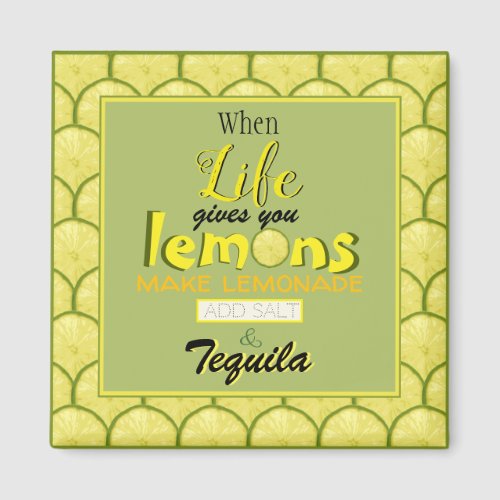 When life gives you lemons funny retro typography magnet