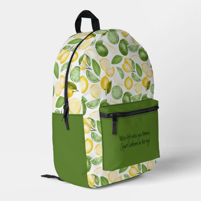 When Life Gives You Lemons Humorous Printed Backpack (Back Corner Left)