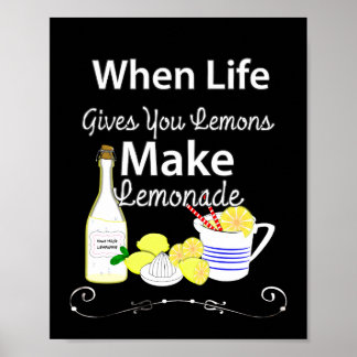 When Life Gives You Lemons Inspirational Quote Poster