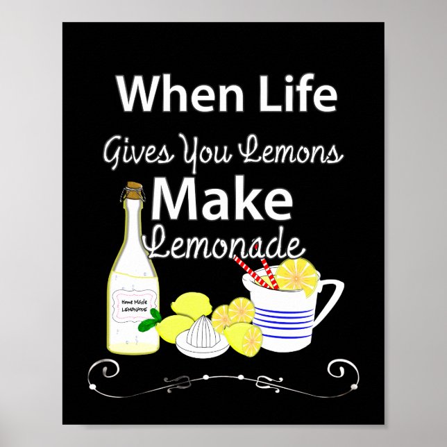 When Life Gives You Lemons Inspirational Quote Poster (Front)