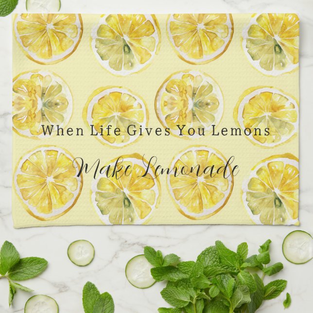 When Life Gives You Lemons Kitchen Towel (Folded)