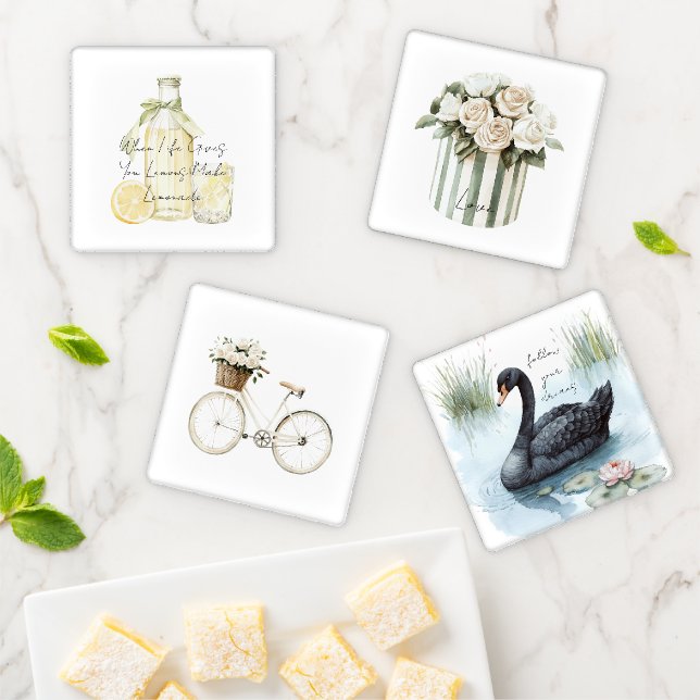 When Life Gives You Lemons Make Lemonade Coaster Set (In Situ)