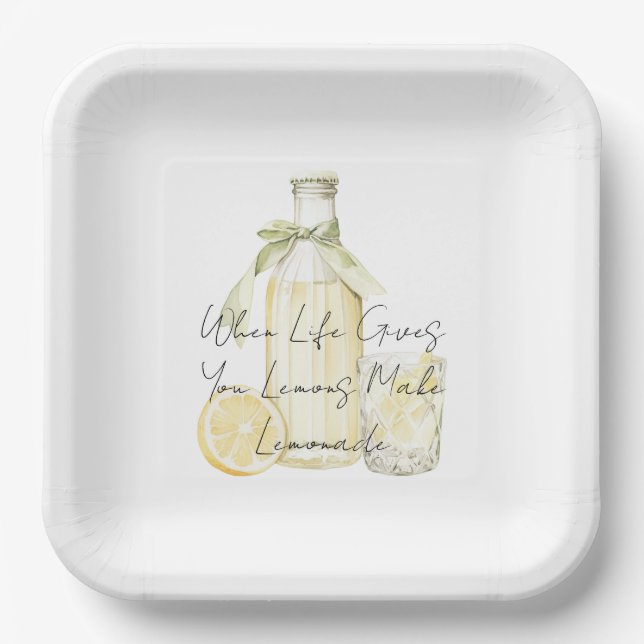 When Life Gives You Lemons Make Lemonade Paper Plates (Front)