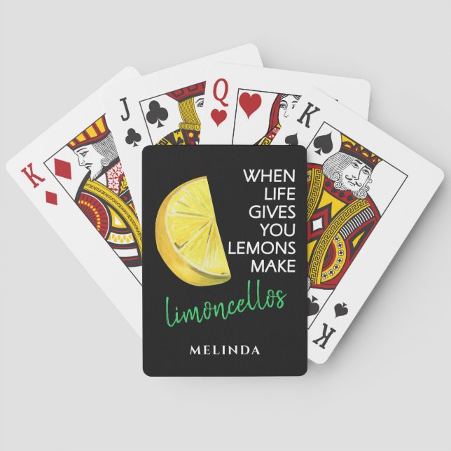 When Life Gives You Lemons Make Limoncello Poker Cards (Back)