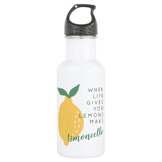 When Life Gives You Lemons Make Limoncello Stainless Steel Water Bottle (Front)