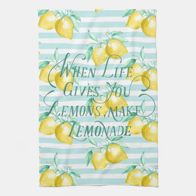 When Life Gives You Lemons | Motivational Quote  Kitchen Towel (Vertical)