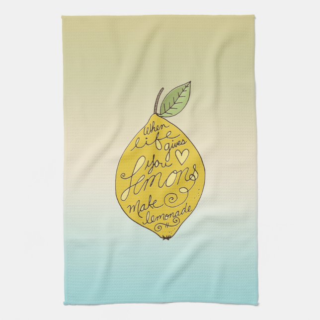 When Life Gives you Lemons Ombre     Kitchen Towel (Vertical)