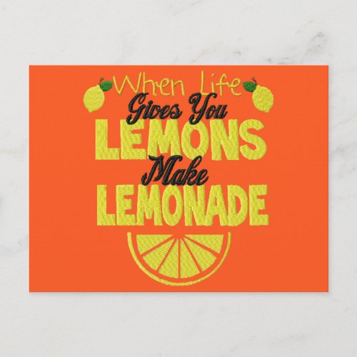 When Life Gives You Lemons orange background Postcard