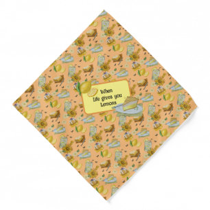 when life gives you lemons pattern bandana