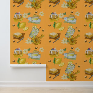 when life gives you lemons pattern wallpaper