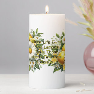 When Life Gives You Lemons Pillar Candle