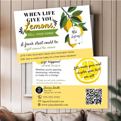 When Life Gives You Lemons Sell Your Home Real Announcement Postcard