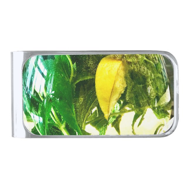 When life gives you lemons silver finish money clip (Front)