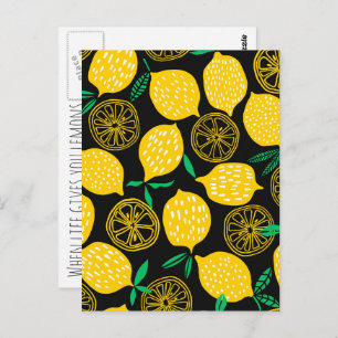 When Life Gives You Lemons Sunny Yellow Lemon Postcard