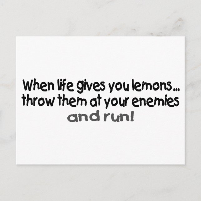 When Life Gives You Lemons Throw Them At Your.... Postcard (Front)