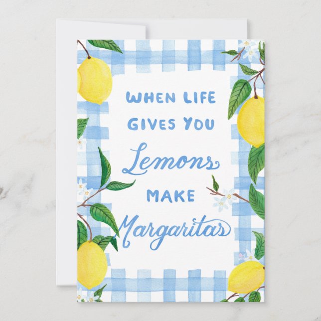 When life gives you lemons Watercolor Flat Card (Front)