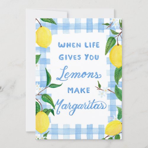 When life gives you lemons Watercolor Flat Card