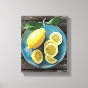 When Life Gives You Lemons Watercolor Lemon Bowl Canvas Print