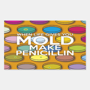 WHEN LIFE GIVES YOU MOLD MAKE PENICILLIN RECTANGULAR STICKER