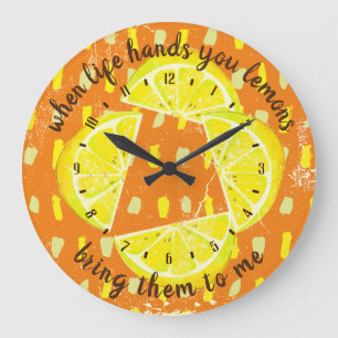 When life hands you lemons kitchen clock