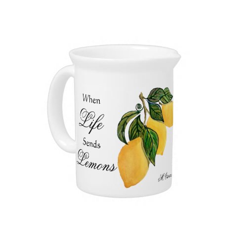 When Life Sends LemonsGod Makes Lemonade Beverage Pitcher