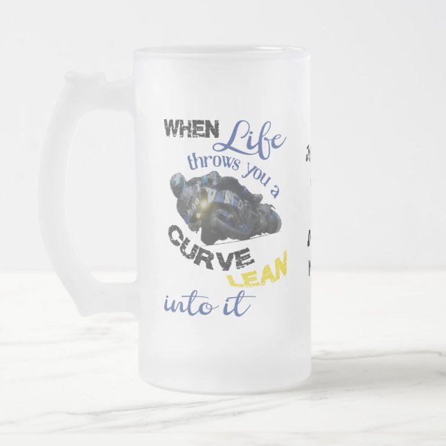 When life throws you a curve custom glass beer mug (Left)