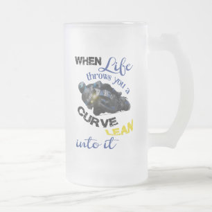 When life throws you a curve frosted glass beer mug