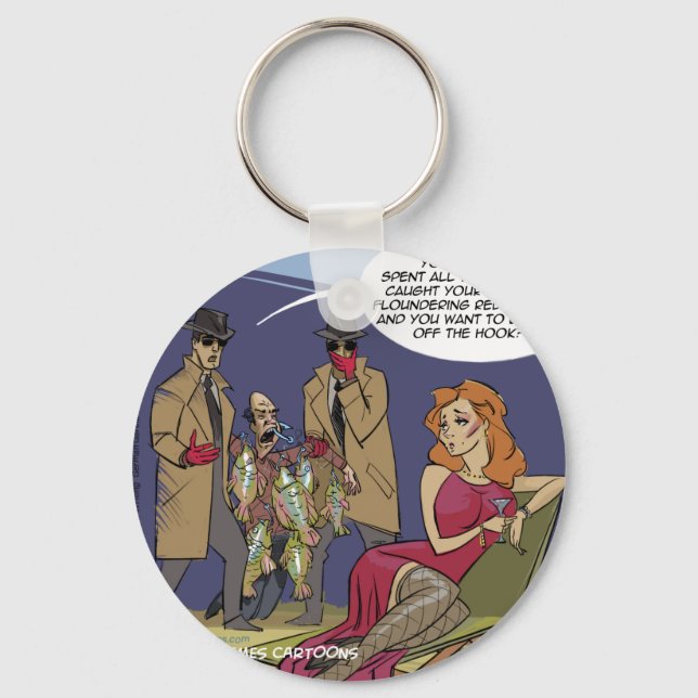When Men Flounder Funny Keychain (Front)