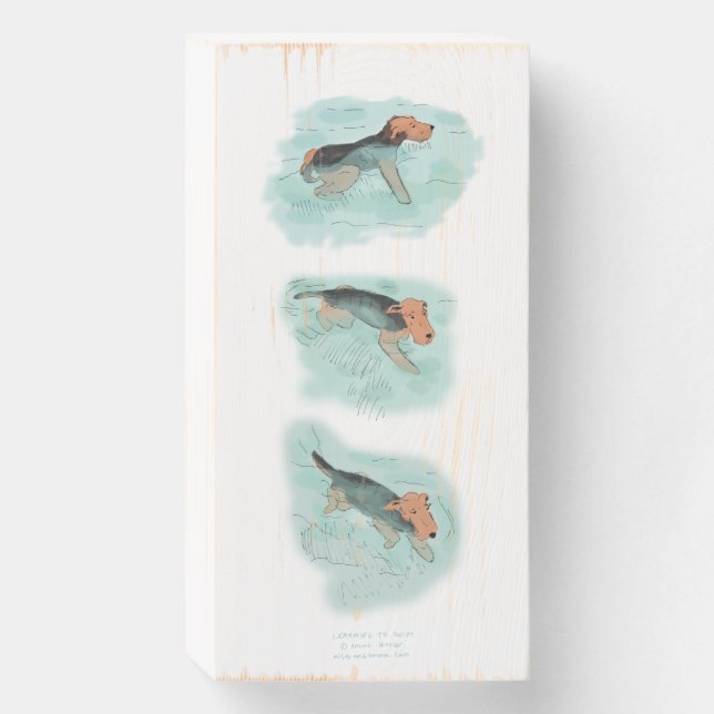 When Miles Learned to Swim Wooden Box Sign (Front Vertical)