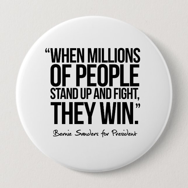 When Millions of People Stand up - Quote Pinback Button (Front)