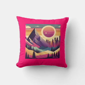 When Mountain Met City Throw Pillow