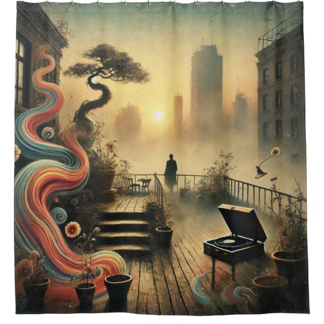 🎵 When Music Remembers You – Surrealist  Shower Curtain (Front)