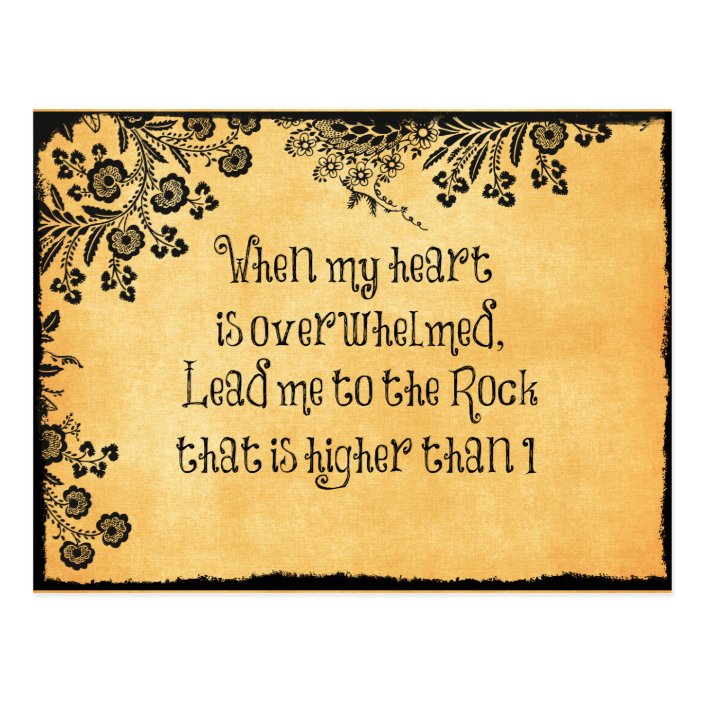 When My Heart Is Overwhelmed Bible Verse Postcard Zazzle Com
